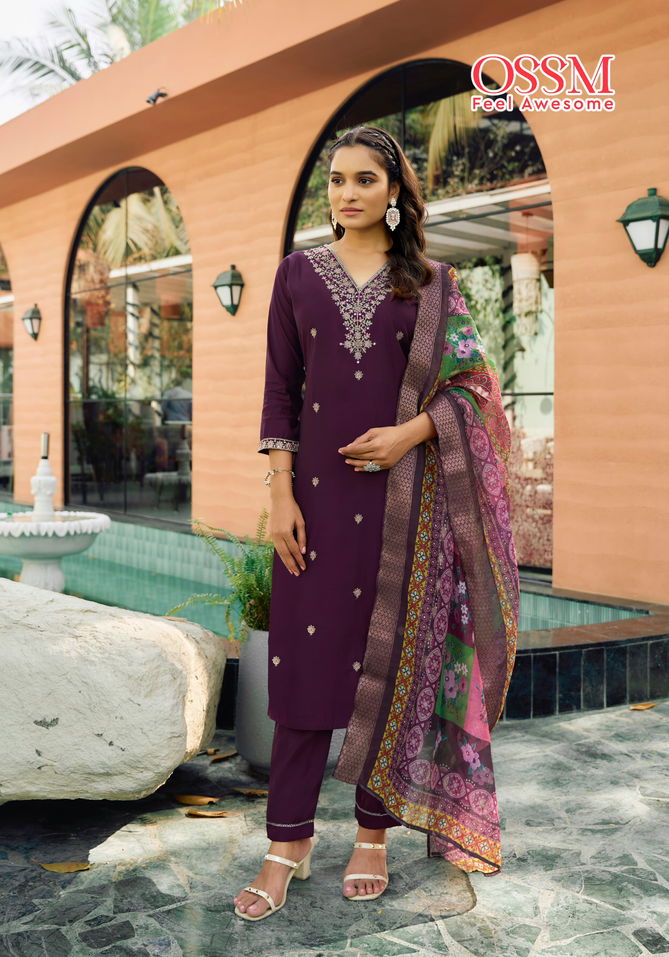 Rangat By Ossm Viscose Embroidery Kurti With Bottom Dupatta Exporters In India